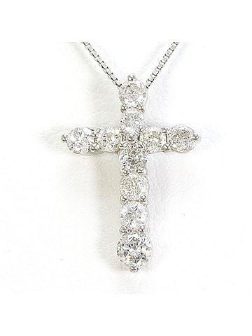 Unbranded PT900 Platinum PT850 Necklace with 0.50 Carat Diamond, Total Weight Approx. 2.5g, 40cm, Jewelry, Used, Like New Condition (view 1)