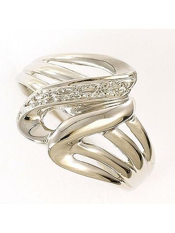 Unbranded PT900 Platinum Ring, 1 Diamond (0.03g), Total Weight Approx. 4.0g, Used Jewelry, Like New Condition (view 1)