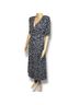 Express 100% Rayon Floral Blue White Casual Dress Size 10 - photo 6