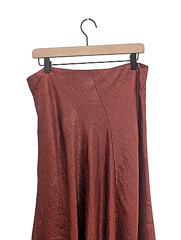 Vince. Bias Crinkled Satin Casual Skirt (view 2)