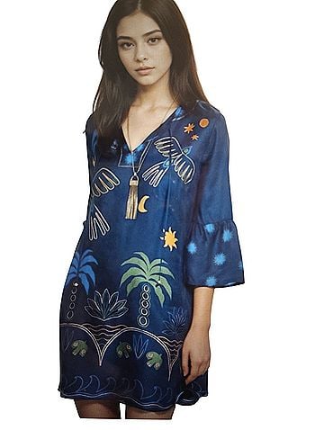 Jade by Johnny Was lorianne mid-thigh fantastical and fantastic print Casual Dress (view 1)