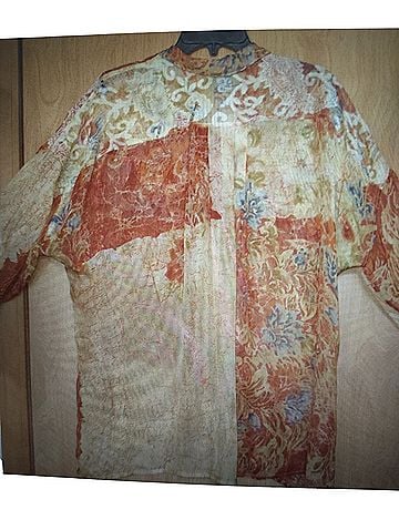 Citron Santa Monica Collection oversized Small boxy chiffon bust 53" = One Size fit Button-Down Shirt (view 2)