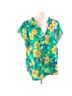 Current Air Floral Multi Color Short Sleeve Blouse Size S - photo 1