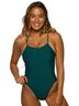 Jolyn 100% Polyester Green Blue One Piece Swimsuit Size 32 - photo 1