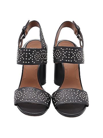 Givenchy Givenchy Studded Ankle Strap Block-Heel Sandals in Black Leather (view 2)