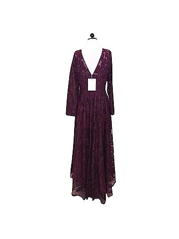 Mac Duggal Mac Duggal 20409 Burgundy Beaded Embroidered Gown Long Sleeve Formal Dress 12 Cocktail Dress (view 2)