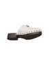 Larroudé 100% Leather Solid Ivory Gold Mule/Clog Size 6 - photo 5