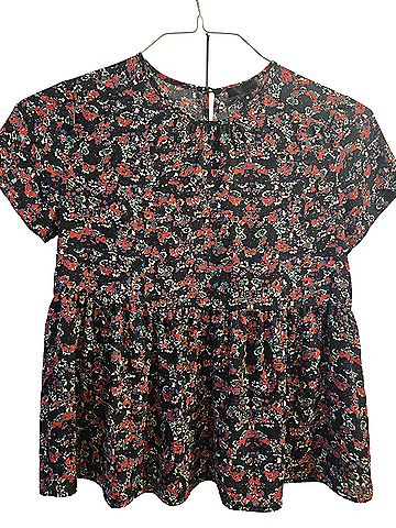 Aqua Short Sleeve Blouse (view 1)
