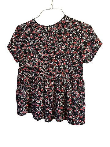 Aqua Short Sleeve Blouse (view 2)