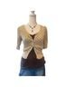 Charlotte Russe Polka Dots Tan Brown Cardigan Size M - photo 1