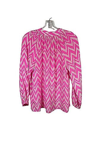 Lilly Pulitzer Elsa Silk Blouse Long Sleeve Silk Top (view 2)