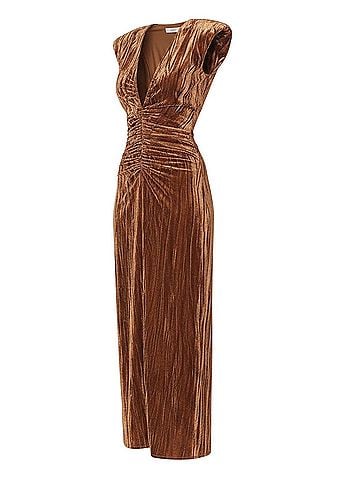 Ronny Kobo Hailey Velvet Maxi Dress , Caramel Cocktail Dress (view 2)
