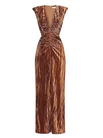 Ronny Kobo Hailey Velvet Maxi Dress , Caramel Cocktail Dress (view 1)