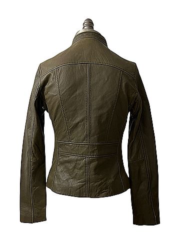 Michael Kors Motorcycle Fitted  Leather Jacket (view 2)