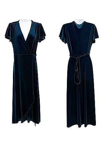 BHLDN Thrive Velvet Wrap Midi Dress Casual Dress (view 2)