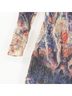 MSGM 100% Polyester 100% Polyamide Print Blue Red Gold Silver Cocktail Dress Size 2 - photo 5