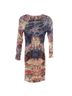 MSGM 100% Polyester 100% Polyamide Print Blue Red Gold Silver Cocktail Dress Size 2 - photo 2