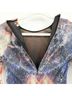 MSGM 100% Polyester 100% Polyamide Print Blue Red Gold Silver Cocktail Dress Size 2 - photo 9