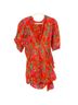 Rhode 100% Cotton Floral Red Cocktail Dress Size XS - photo 2