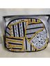 Oscar De La Renta Floral Stripes Black White Yellow Makeup Bag One size - photo 6