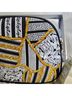 Oscar De La Renta Floral Stripes Black White Yellow Makeup Bag One size - photo 4