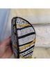 Oscar De La Renta Floral Stripes Black White Yellow Makeup Bag One size - photo 10