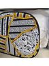 Oscar De La Renta Floral Stripes Black White Yellow Makeup Bag One size - photo 9