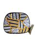 Oscar De La Renta Floral Stripes Black White Yellow Makeup Bag One size - photo 1