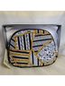 Oscar De La Renta Floral Stripes Black White Yellow Makeup Bag One size - photo 15