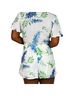 Show Me Your Mumu 100% Polyester Floral White Blue Green Romper Size M - photo 2