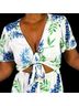 Show Me Your Mumu 100% Polyester Floral White Blue Green Romper Size M - photo 4