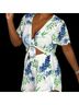 Show Me Your Mumu 100% Polyester Floral White Blue Green Romper Size M - photo 10