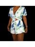 Show Me Your Mumu 100% Polyester Floral White Blue Green Romper Size M - photo 12