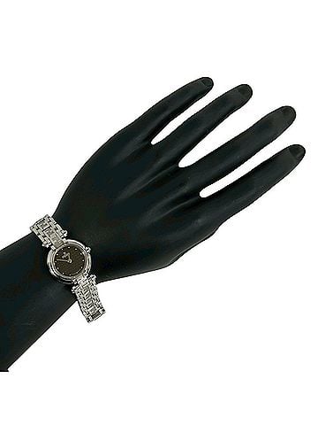 Fendi FENDI Orologi 750L FF Logo Stainless Steel Quartz Watch, Silver/Black, L2161 (view 2)