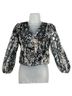 Alice + Olivia Snake Print Black Gray 3/4 Sleeve Silk Top Size S - photo 4