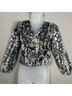 Alice + Olivia Snake Print Black Gray 3/4 Sleeve Silk Top Size S - photo 5