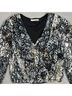 Alice + Olivia Snake Print Black Gray 3/4 Sleeve Silk Top Size S - photo 3