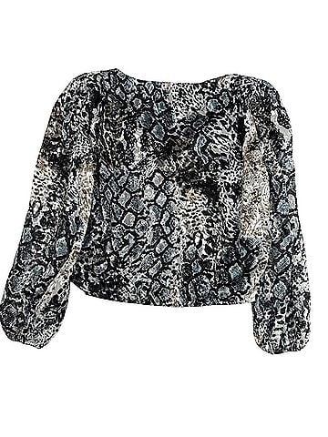 Alice + Olivia Luba 3/4 Sleeve Silk Top (view 2)