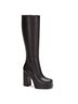 Andrea Black Women's Platform Tall Riding Boots Size 5 - photo 1