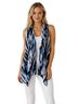 Chico's 95% Acetate 5% Spandex 100% Polyester Print Blue White Black Vest Size S - photo 1