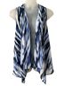 Chico's 95% Acetate 5% Spandex 100% Polyester Print Blue White Black Vest Size S - photo 4