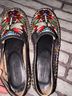 Johnny Was Floral Graphic Black Red Flats Size 9 - photo 5