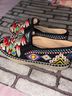 Johnny Was Floral Graphic Black Red Flats Size 9 - photo 4