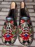 Johnny Was Floral Graphic Black Red Flats Size 9 - photo 3