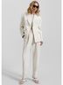 Club Monaco 53% Wool 47% Polyester 100% Polyester Solid Ivory Blazer Size M - photo 8