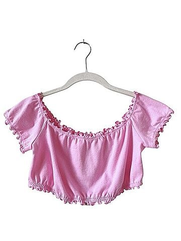 SKIMS Pointelle Logo Crop Top Short Sleeve T-Shirt (view 1)