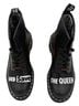 Dr. Martens 100% Leather Graphic Solid Black White Red Boots Size 10 - photo 3