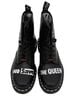 Dr. Martens 100% Leather Graphic Solid Black White Red Boots Size 10 - photo 9