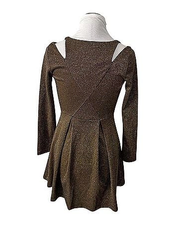 Urban Outfitters Cooperative Gold Shimmer Mini Dress Casual Dress (view 2)