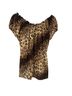 Carol Rose Animal Print Brown Black Short Sleeve Blouse Size M - photo 2